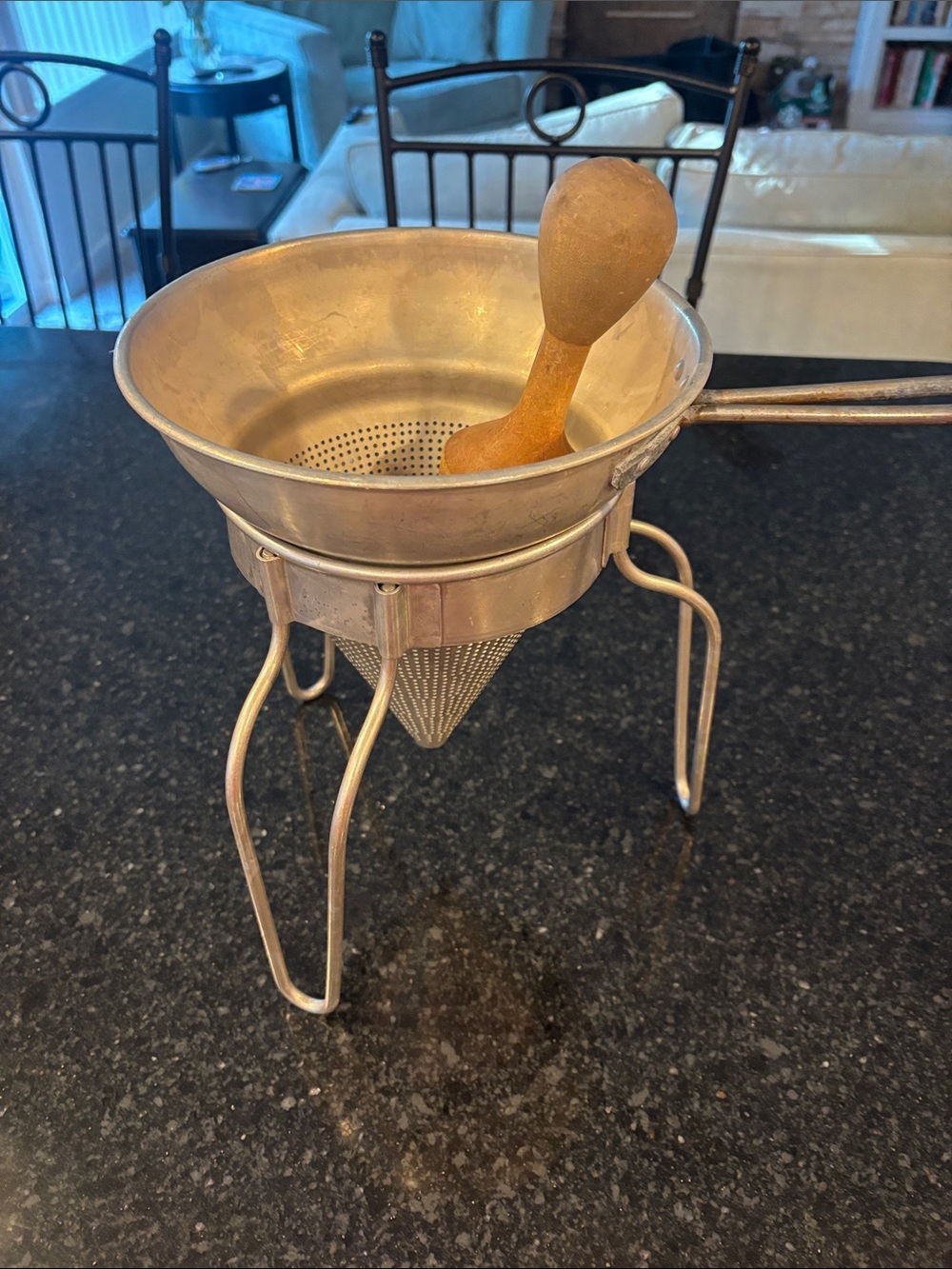 Canning Wear Ever Aluminum Sieve With Wooden Dowel